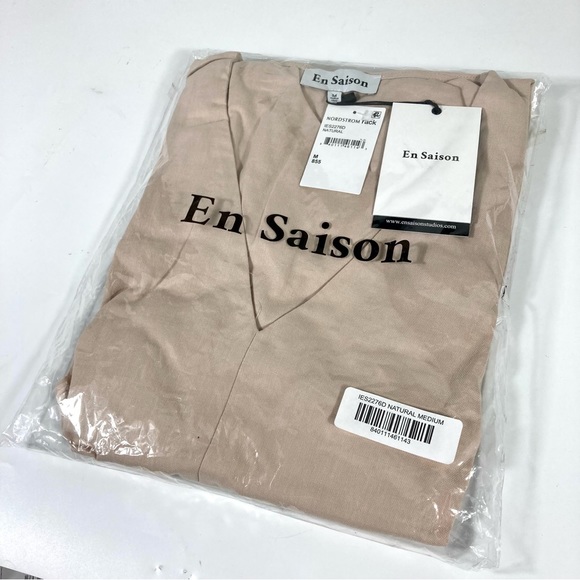 NWT En Saison Madison Babydoll Dress Natural Size M - Picture 9 of 11